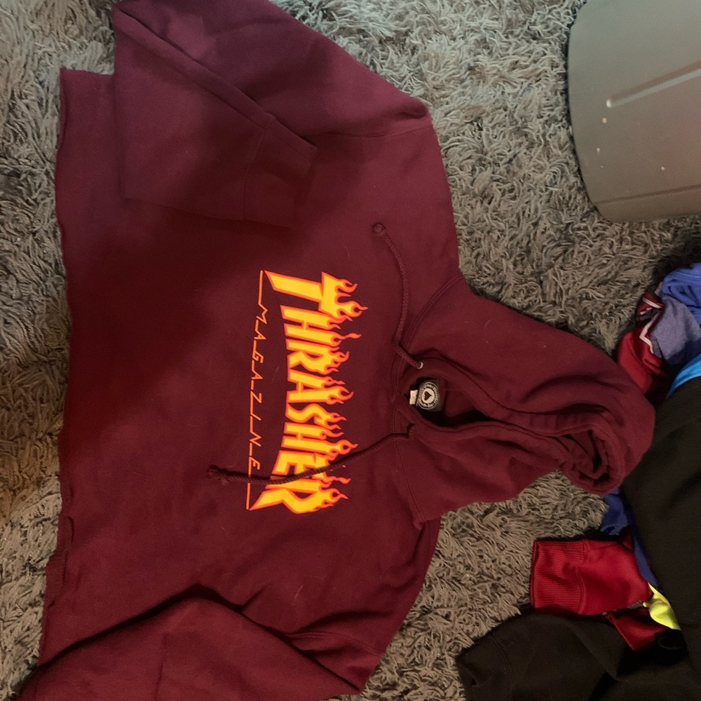THRASHER crop hoodie